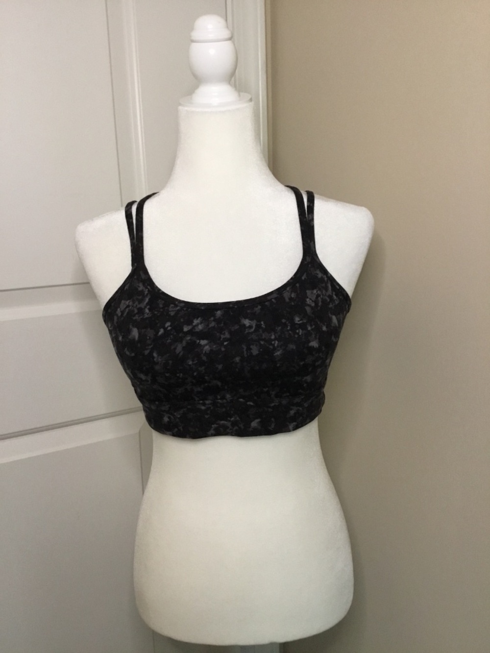 All in Motion Black Tie Dye Strappy Sports Bra